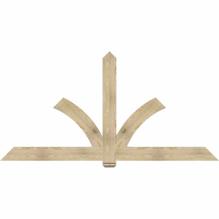 Ekena Millwork Redmond Rough Sawn Timber Gable Bracket, Douglas Fir, 96"W x 48"H x 2"D x 6"F, 12/12 Pitch GBW096X48X0206RED00RDF